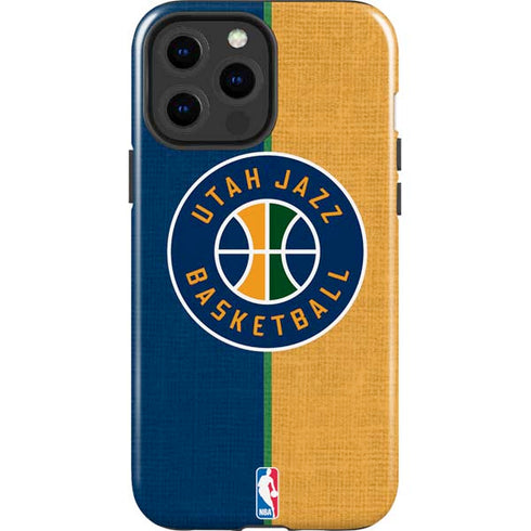 NBA Utah Jazz Split Canvas iPhone 15 Pro Max Impact Case